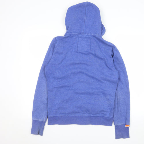 Superdry Women Blue Hooded Full Zip Jacket Size M