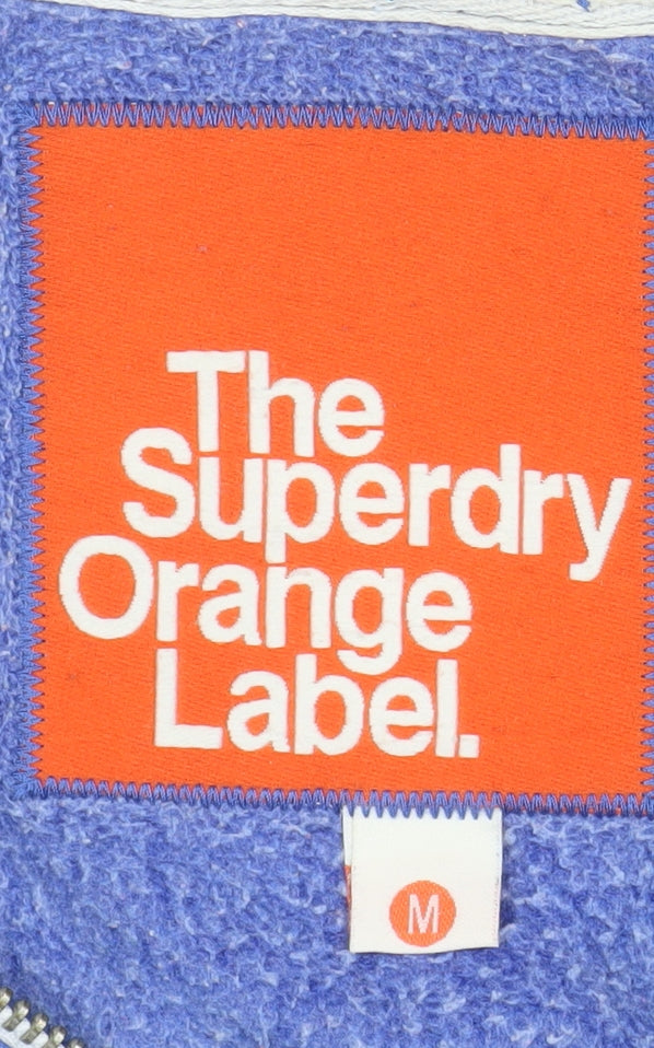 Superdry Women Blue Hooded Full Zip Jacket Size M