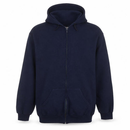 Airak Men Blue XL Hooded Full Zip Graphic Fleece Jacket