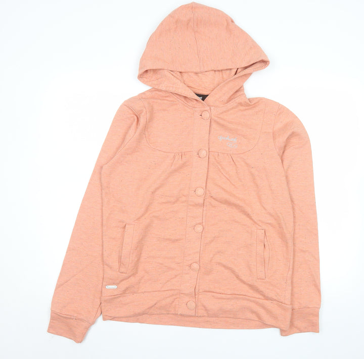 Fenchurch Women Pink Hooded Button-Up Basic Jacket XL