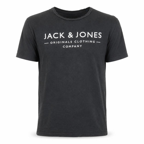 Jack & Jones Men's Black Small Crew Neck Graphic Logo T-Shirt