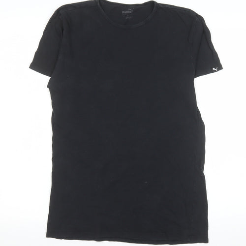 Puma Men's Black Small Crew Neck Cotton T-Shirt