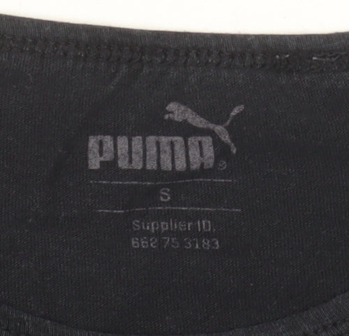 Puma Men's Black Small Crew Neck Cotton T-Shirt
