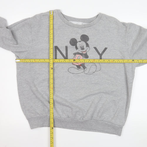 Disney Women Grey Mickey Mouse Pullover Sweatshirt Size 14 XL