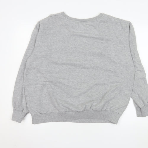 Disney Women Grey Mickey Mouse Pullover Sweatshirt Size 14 XL