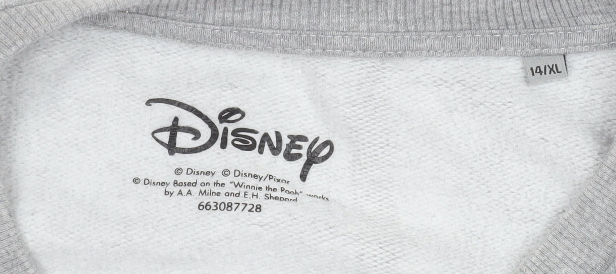 Disney Women Grey Mickey Mouse Pullover Sweatshirt Size 14 XL