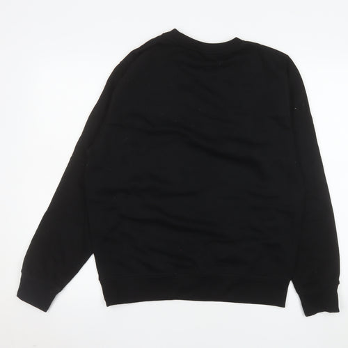 Just Hoods Womens Black Bear Print Pullover Sweatshirt Size S