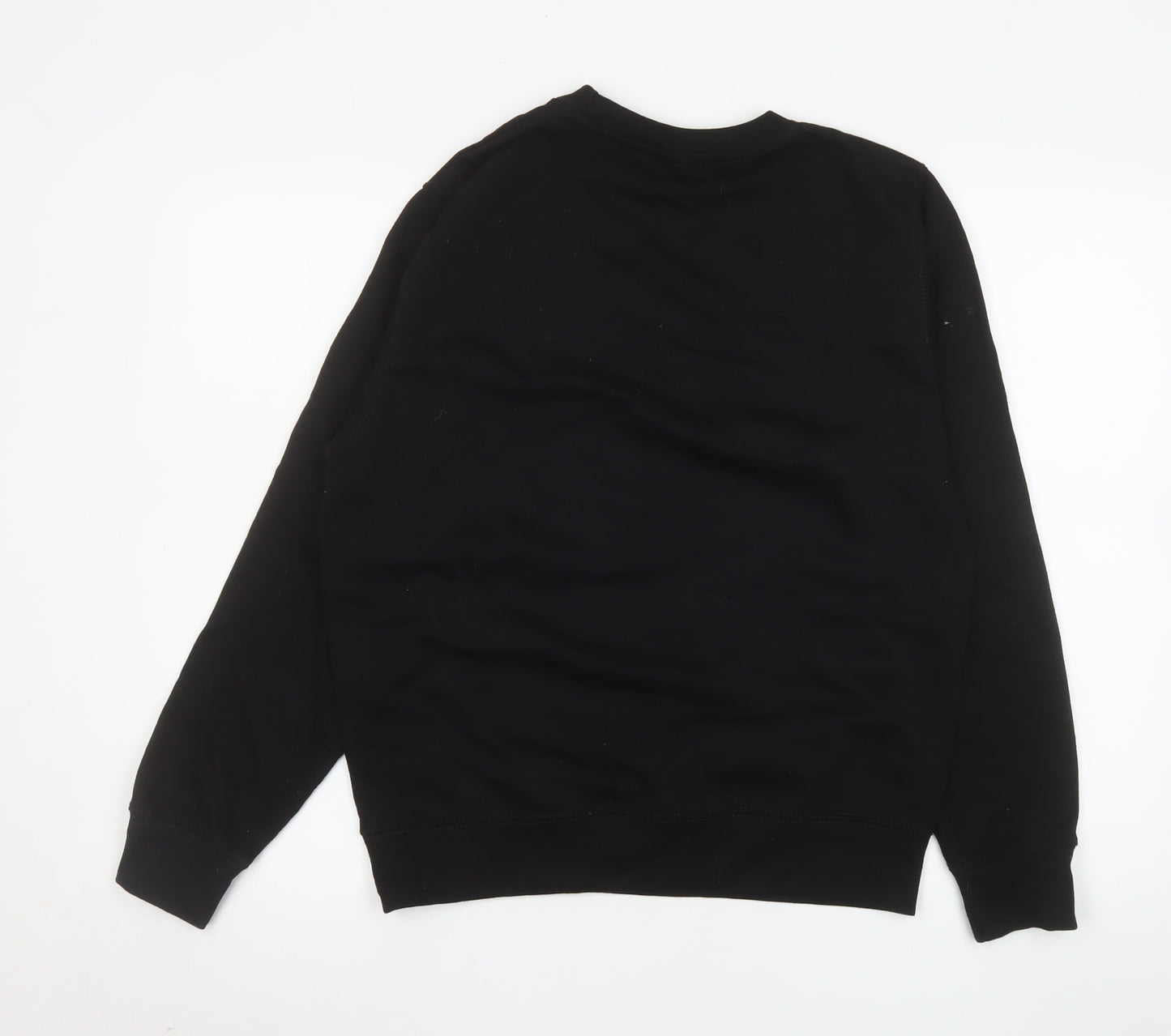 Just Hoods Womens Black Bear Print Pullover Sweatshirt Size S
