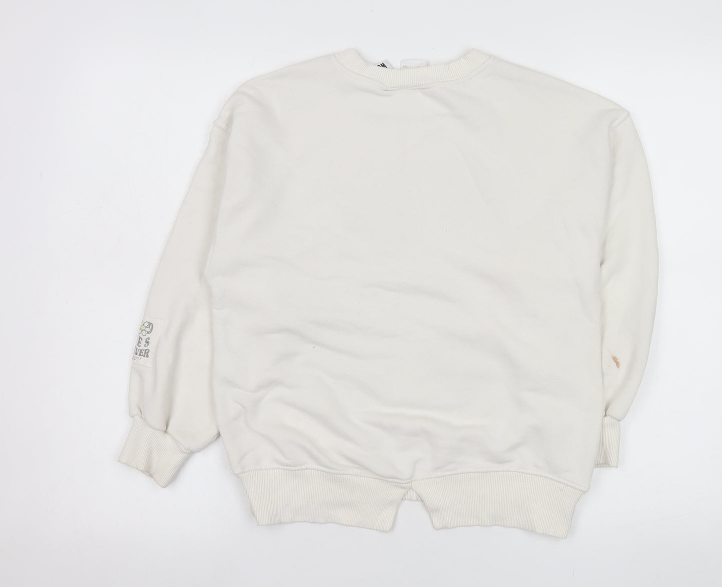 ZARA SmileyWorld Girls White Sweatshirt Size 10 Forever Positive Graphic