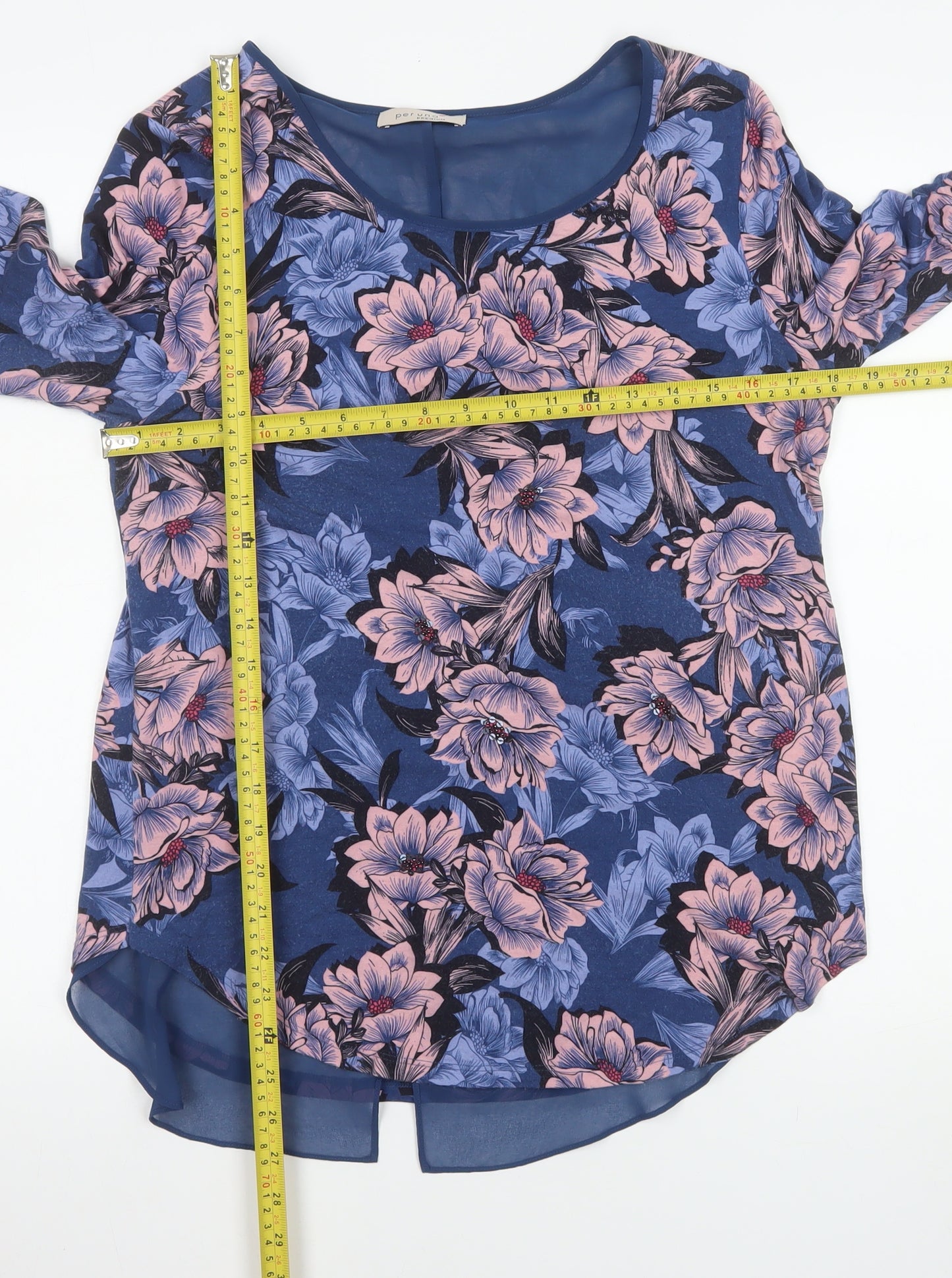 Marks and Spencer Women’s Blue Floral Tunic Blouse Size 12
