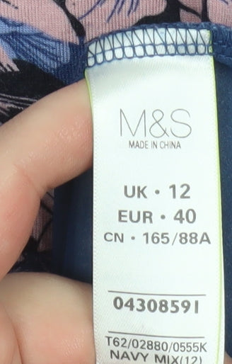 Marks and Spencer Women’s Blue Floral Tunic Blouse Size 12