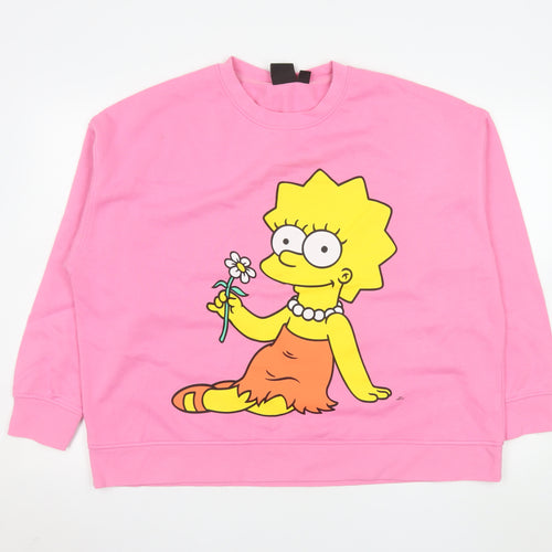 The Simpsons Pink Lisa Sweatshirt XL Women's Pullover Casual