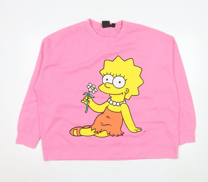 The Simpsons Pink Lisa Sweatshirt XL Women's Pullover Casual