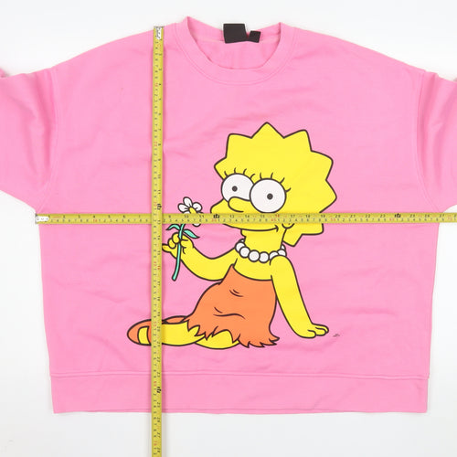 The Simpsons Pink Lisa Sweatshirt XL Women's Pullover Casual