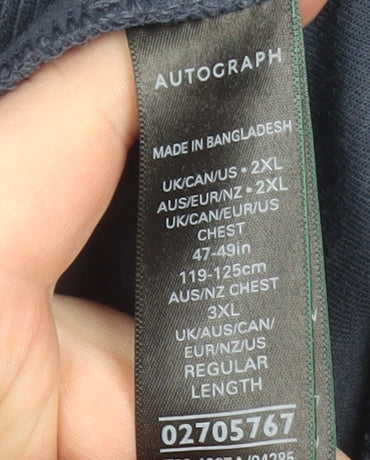 Marks and Spencer Autograph Mens Blue 2XL Pullover Sweatshirt