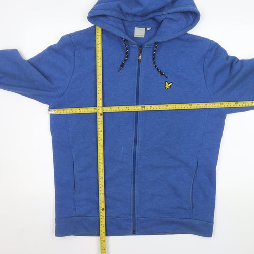 Lyle & Scott Men Blue Full Zip Hooded Basic Jacket Size L