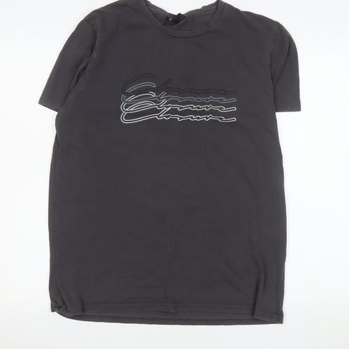 Closure London Men's Black Graphic Short Sleeve Cotton T-Shirt L