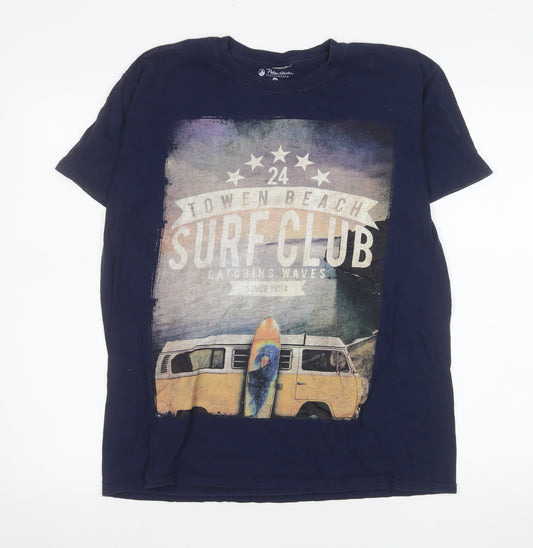 Peter Storm Men's Navy Surf Club Graphic Cotton T-Shirt Medium