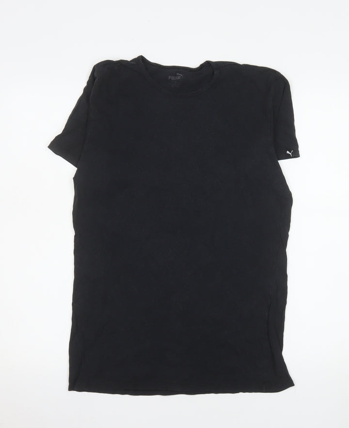 Puma Men's Black Small Short Sleeve Crew Neck Cotton T-Shirt