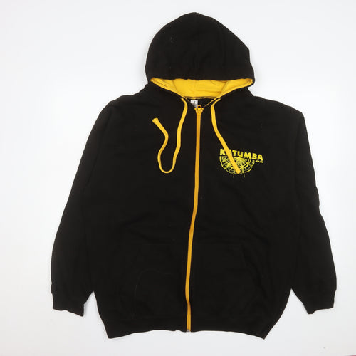 Just Hoods Men’s Black XL Hooded Zip Jacket Katumba Logo