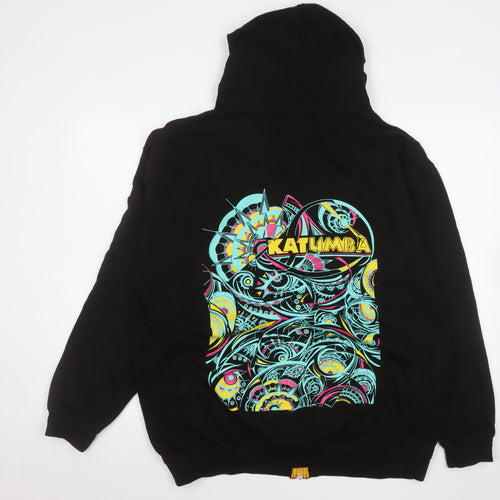 Just Hoods Men’s Black XL Hooded Zip Jacket Katumba Logo