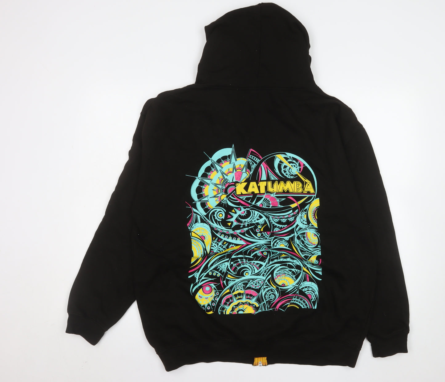 Just Hoods Men’s Black XL Hooded Zip Jacket Katumba Logo