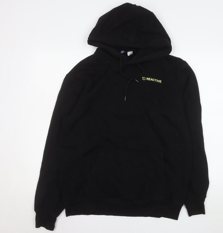 H&M Divided Men's Black Reactive Pullover Hoodie Size M