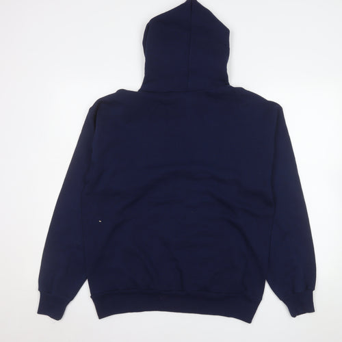 Hanes Men's Blue Pullover Hoodie Large Lightning Graphic Fleece