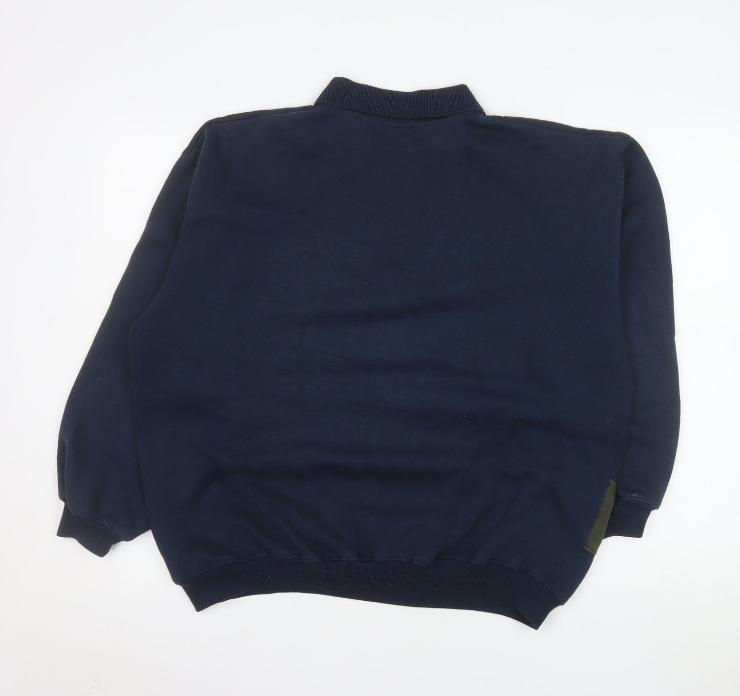 C&A Mens Blue Striped Collared Henley Sweatshirt Size S