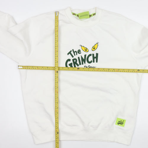 Primark x Dr. Seuss Women's White The Grinch Pullover Sweatshirt L