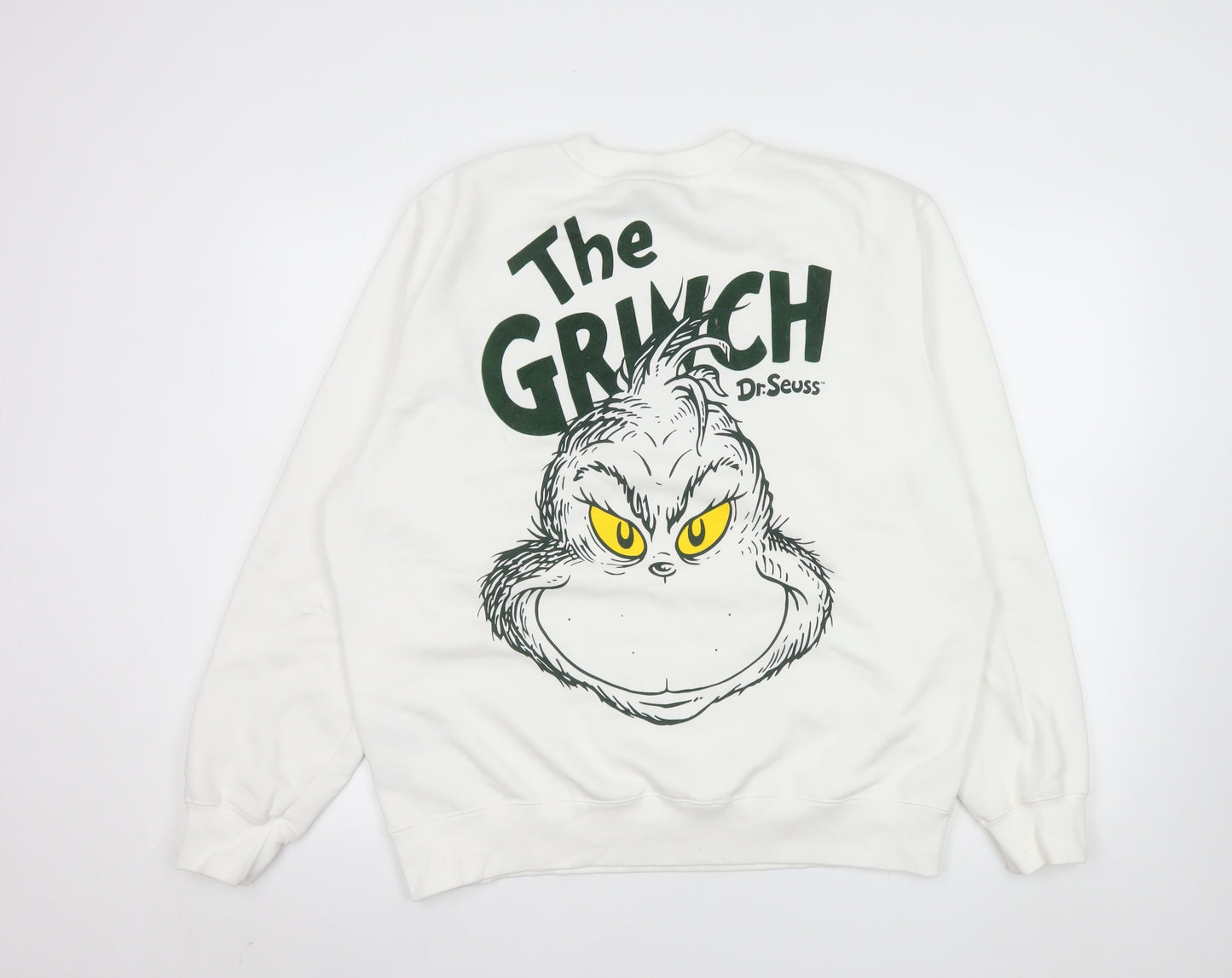 Primark x Dr. Seuss Women's White The Grinch Pullover Sweatshirt L