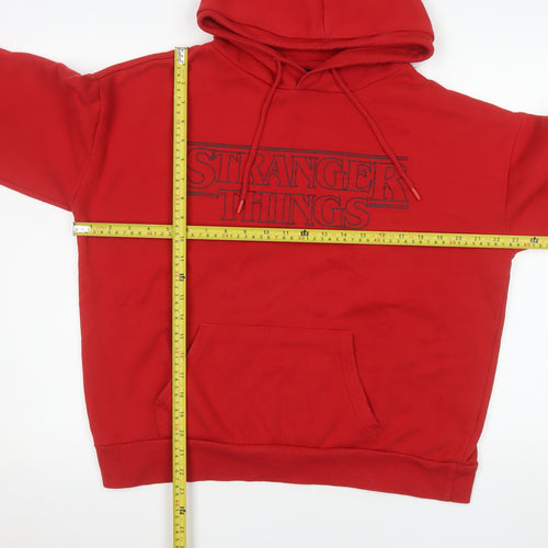 Stranger Things Red Hoodie Women M Pullover Netflix Graphic Sweatshirt