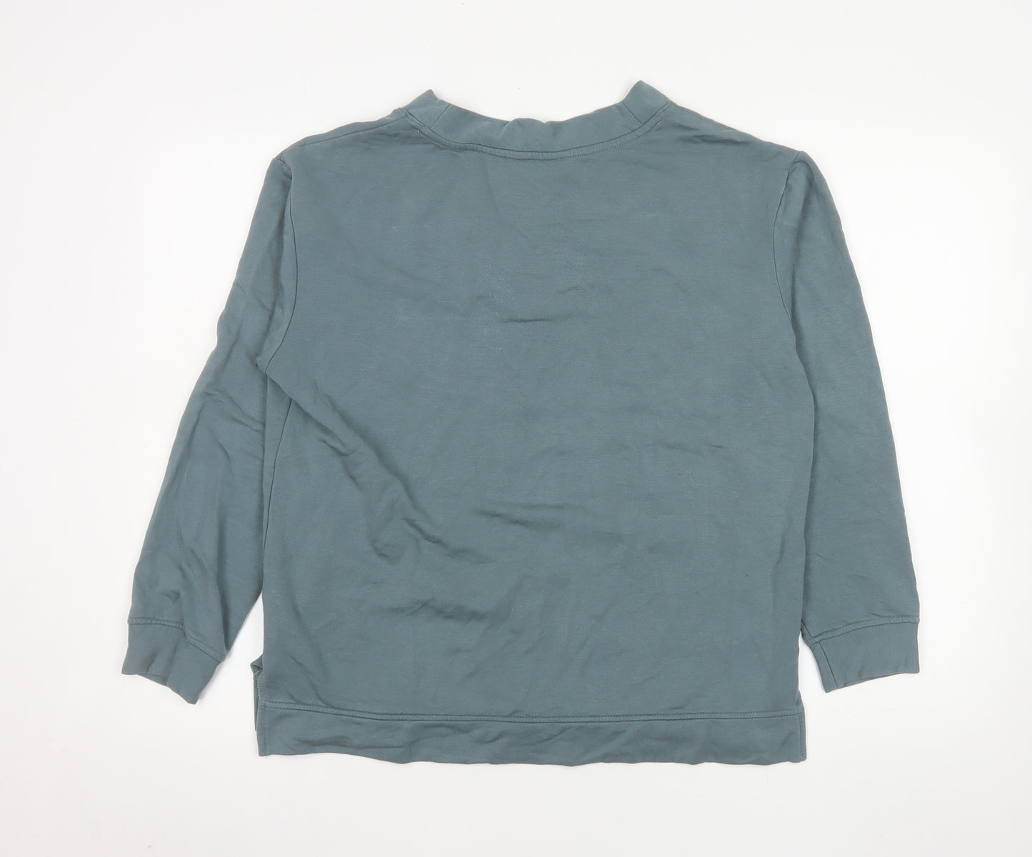 Orvis Women's Blue V-Neck Pullover Sweatshirt Size M Modal Blend