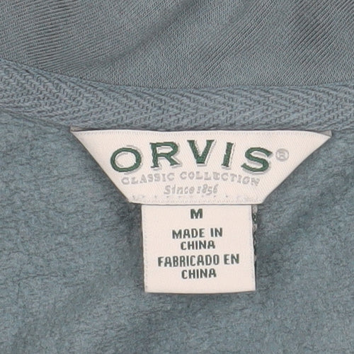 Orvis Women's Blue V-Neck Pullover Sweatshirt Size M Modal Blend