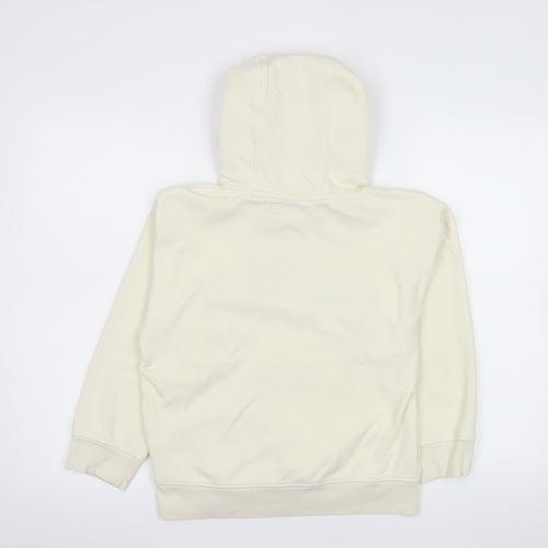 Next Girls Beige New York Hoodie 10 Years Cotton Blend Pullover