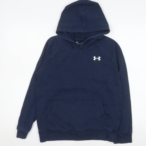 Under Armour Boys Blue Hoodie 13-14 Years Pullover Fleece ColdGear