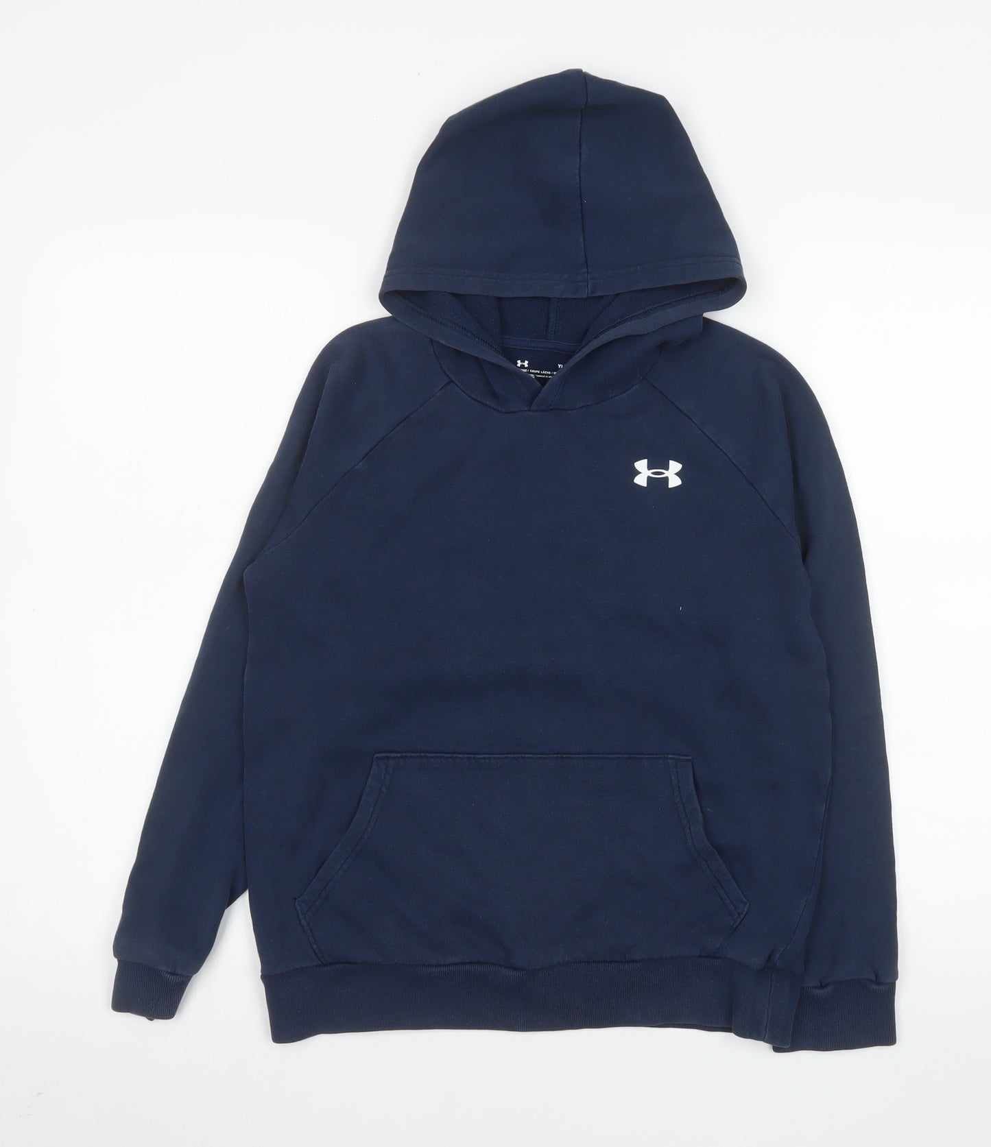 Under Armour Boys Blue Hoodie 13-14 Years Pullover Fleece ColdGear