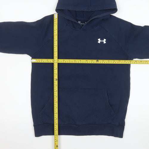 Under Armour Boys Blue Hoodie 13-14 Years Pullover Fleece ColdGear