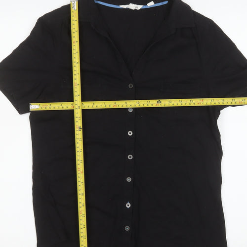 White Stuff Women's Black Cotton Button-Up Shirt UK 14