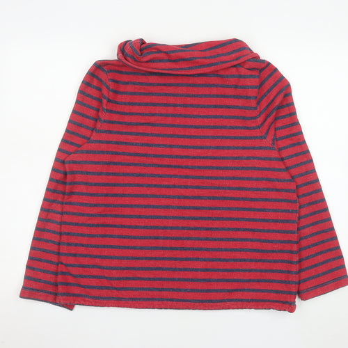 Line 7 Women's Red and Navy Striped Cowl Neck Pullover Sweatshirt L