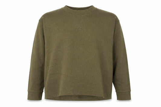 Front view of River Island Men’s Green Relaxed Fit Long Sleeve Cotton Top L