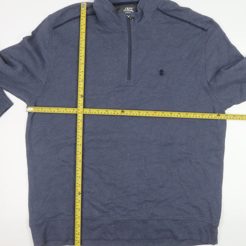 IZOD Men’s Blue 2XL 1/4 Zip Mock Neck Pullover Sweatshirt