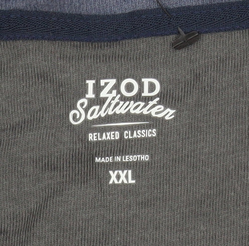 IZOD Men’s Blue 2XL 1/4 Zip Mock Neck Pullover Sweatshirt
