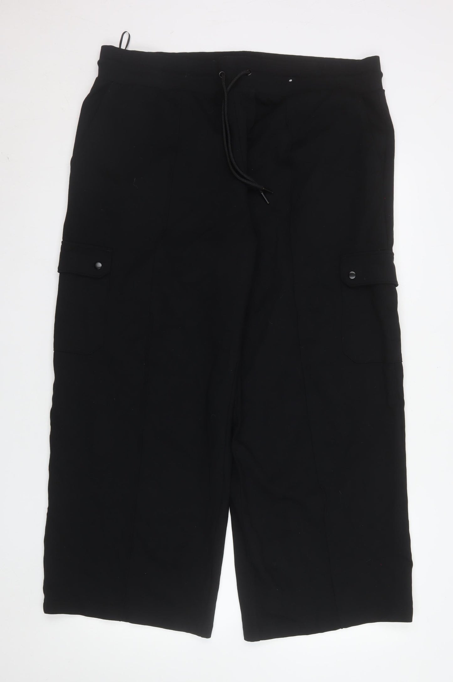 Marks and Spencer Womens Black Size 22 Cargo Trousers Regular Fit