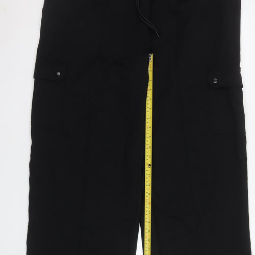 Marks and Spencer Womens Black Size 22 Cargo Trousers Regular Fit