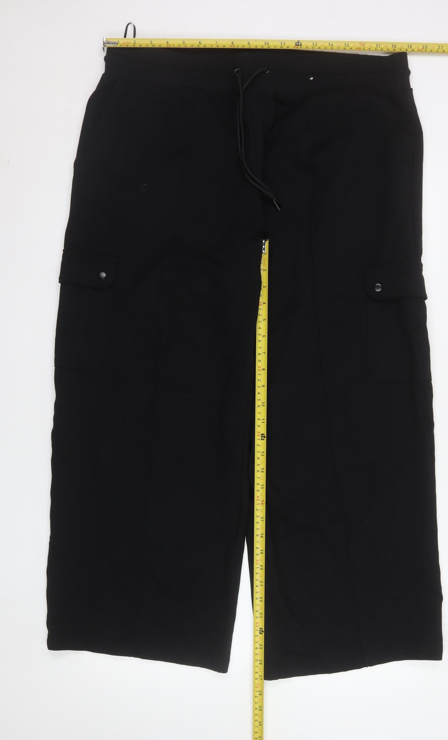 Marks and Spencer Womens Black Size 22 Cargo Trousers Regular Fit