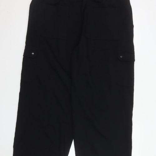 Marks and Spencer Womens Black Size 22 Cargo Trousers Regular Fit