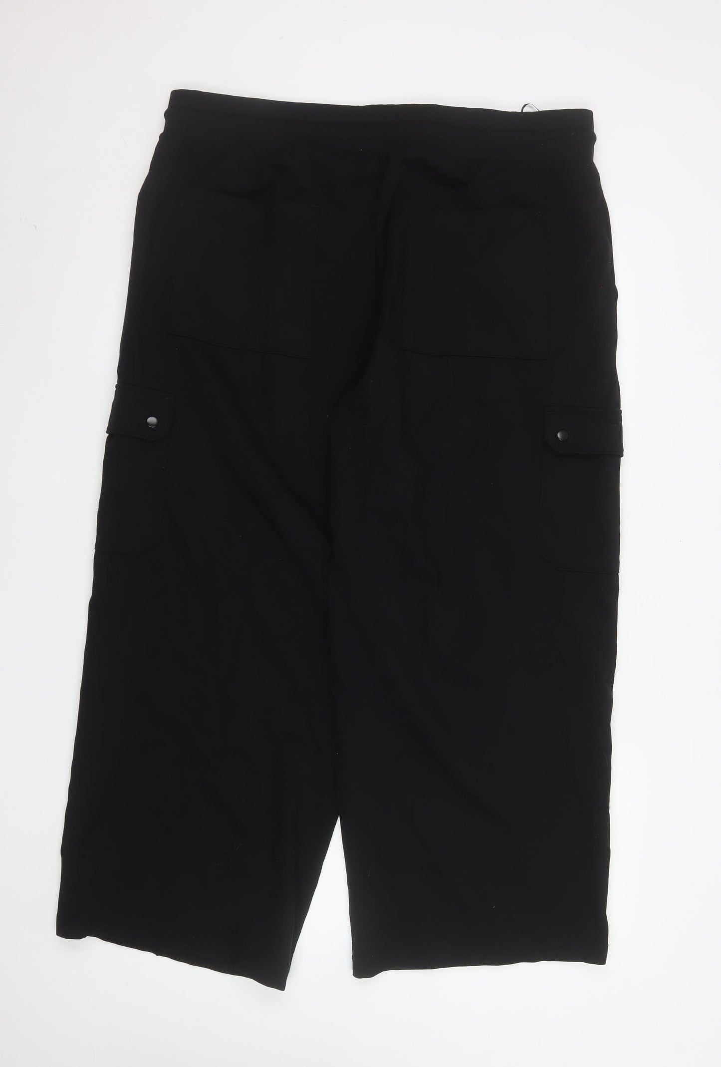 Marks and Spencer Womens Black Size 22 Cargo Trousers Regular Fit