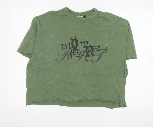 ASOS DESIGN Women’s Green Cropped Relaxed Fit T-Shirt L