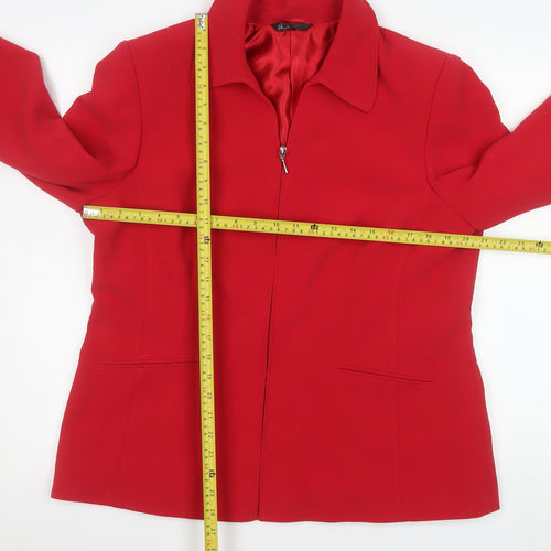 BHS Womens Red Stretch Lined Suit Jacket Size 18 Regular Fit